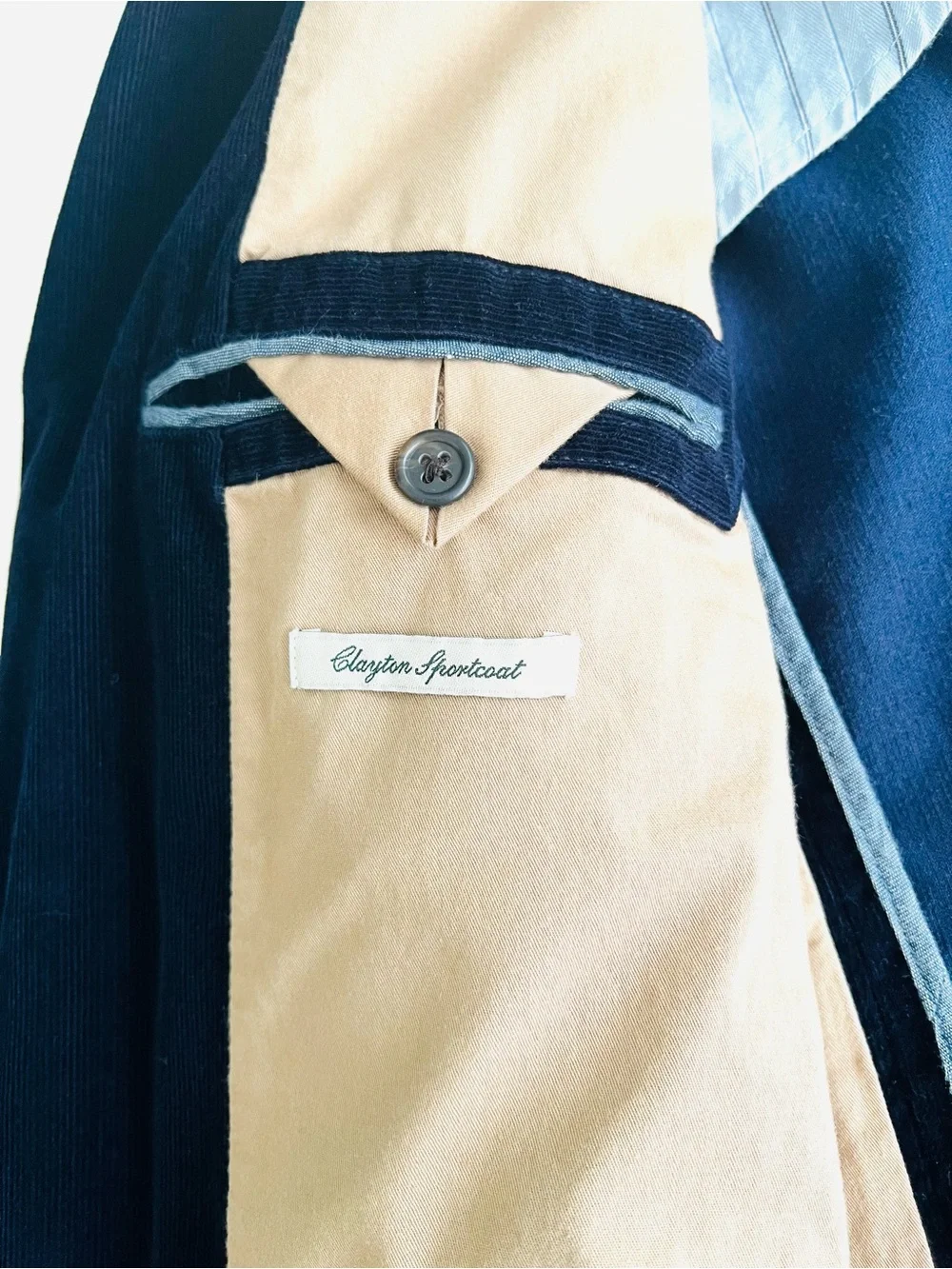 100% Cotton J. Crew Men’s Navy Corduroy Blazer